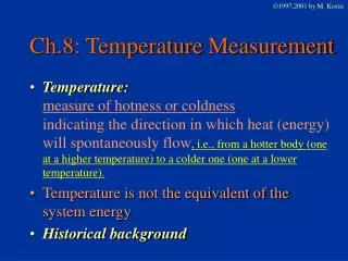 Ch.8: Temperature Measurement