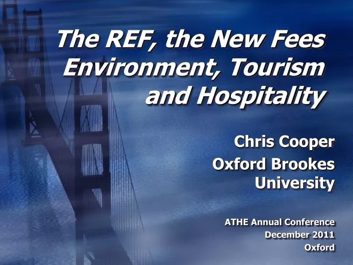 the ref the new fees environment tourism and hospitality