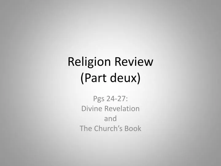 religion review part deux