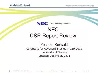 NEC CSR Report Review