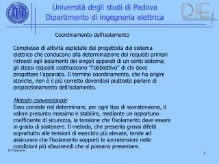 Università degli studi di Padova Dipartimento di ingegneria elettrica