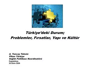 Türkiye’deki Durum; Problemler, Fırsatlar, Yapı ve Kültür