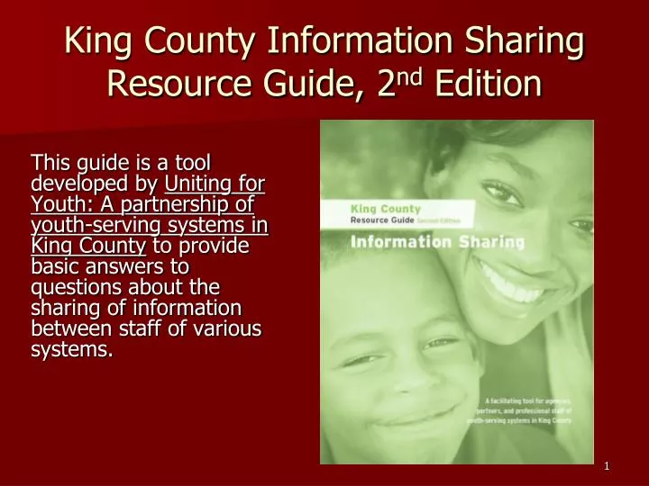 king county information sharing resource guide 2 nd edition