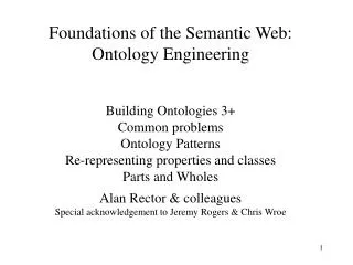 Foundations of the Semantic Web: Ontology Engineering