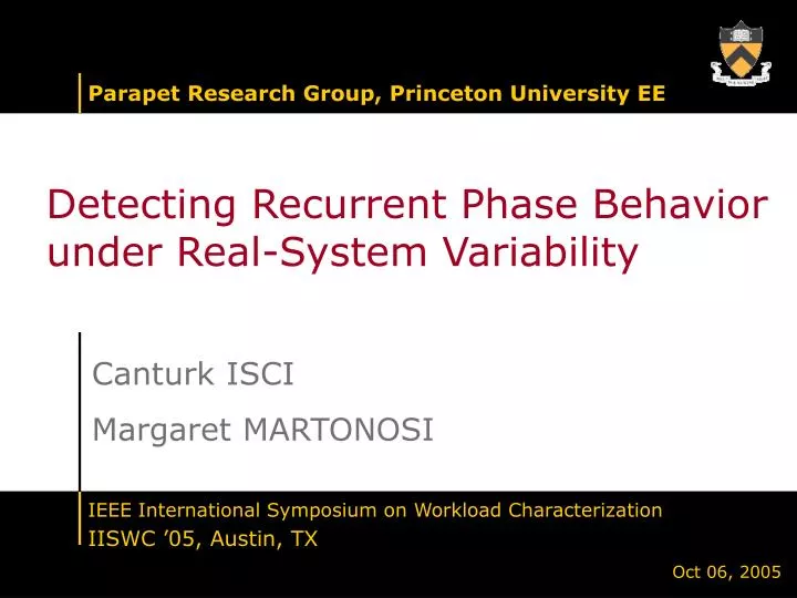 detecting recurrent phase behavior under real system variability