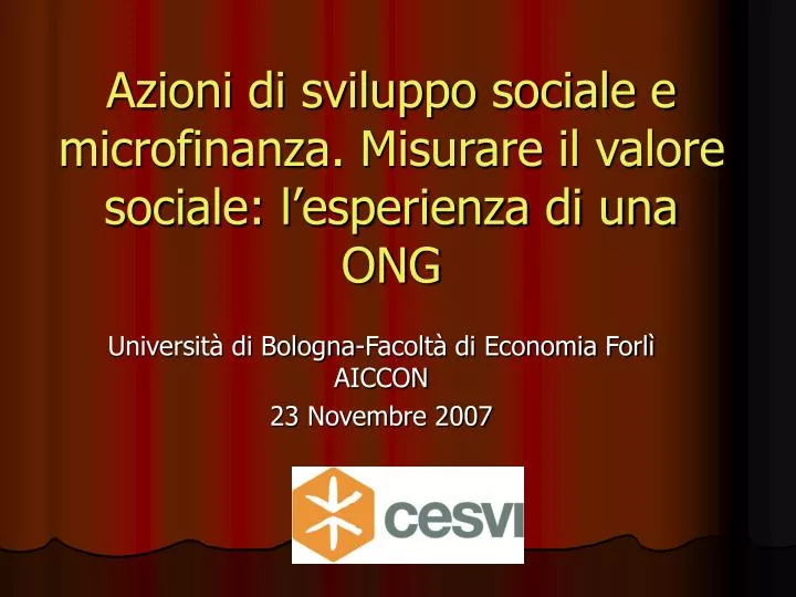 azioni di sviluppo sociale e microfinanza misurare il valore sociale l esperienza di una ong