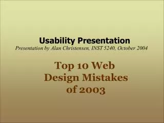 Usability Presentation