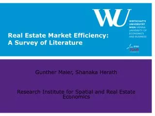 Real Estate Market Efficiency: A Survey of Literature