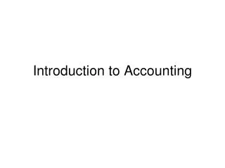 Introduction to Accounting