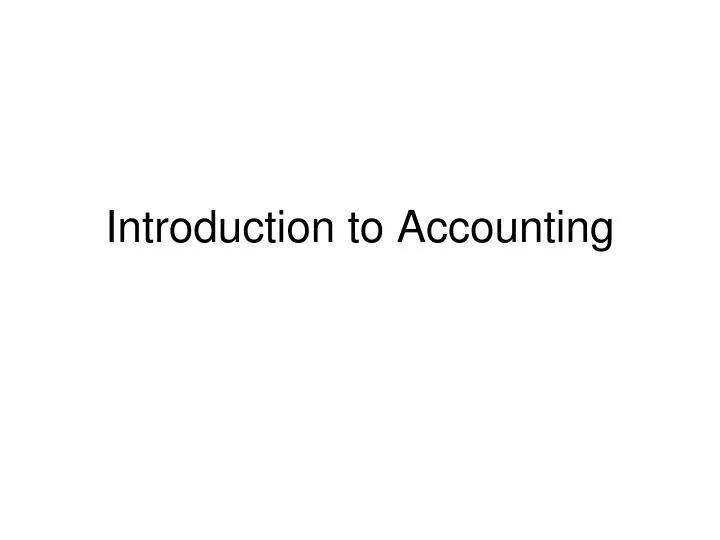 introduction to accounting