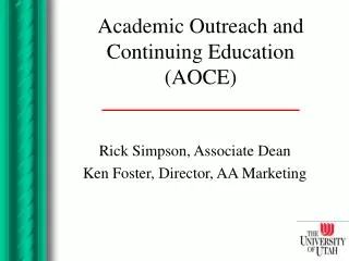 Academic Outreach and Continuing Education (AOCE)