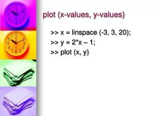 plot (x-values, y-values)