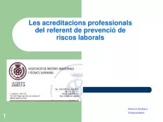 Les acreditacions professionals del referent de prevenció de riscos laborals