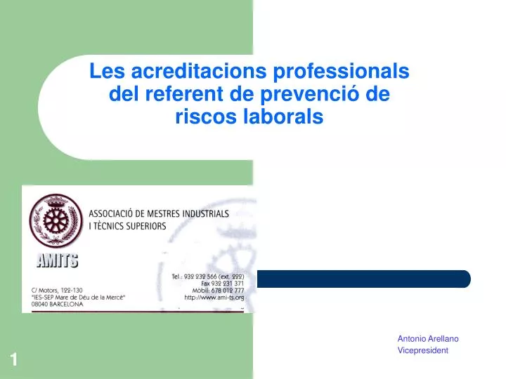 les acreditacions professionals del referent de prevenci de riscos laborals