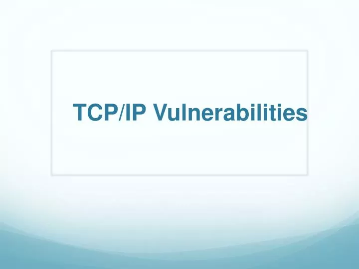 tcp ip vulnerabilities