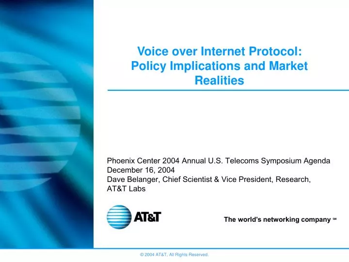 voice over internet protocol policy implications and market realities