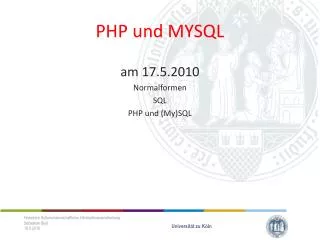 PHP und MYSQL