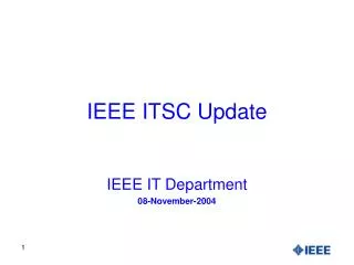 IEEE ITSC Update