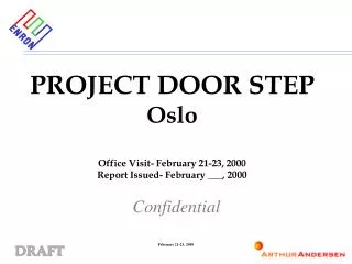 PROJECT DOOR STEP Oslo Office Visit- February 21-23, 2000 Report Issued- February ___, 2000
