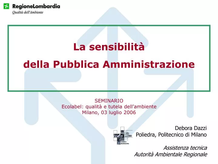 la sensibilit della pubblica amministrazione