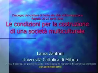 Laura Zanfrini Università Cattolica di Milano