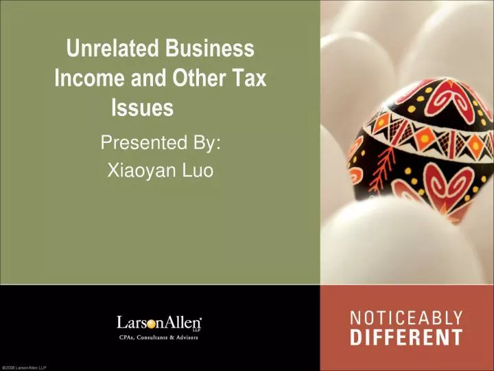 unrelated business income and other tax issues
