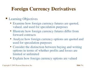 Foreign Currency Derivatives