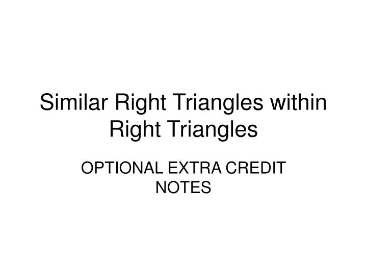 similar right triangles within right triangles