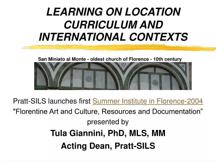 learning on location curriculum and international contexts