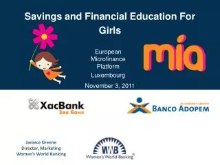 Savings and Financial Education For Girls