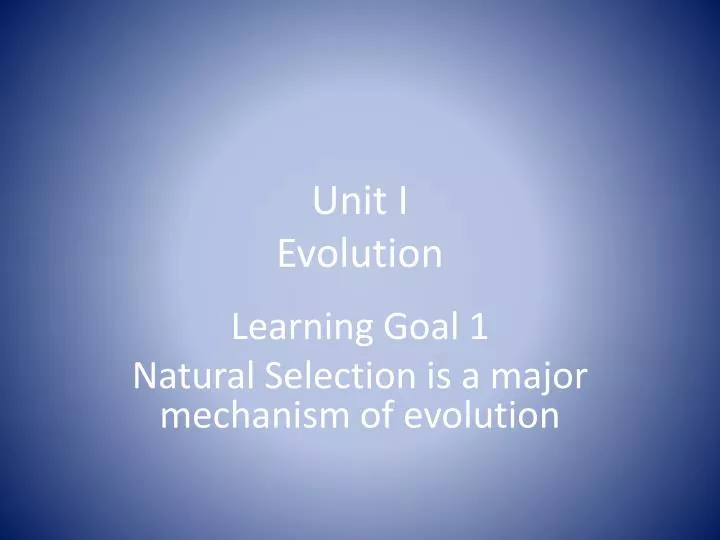 unit i evolution