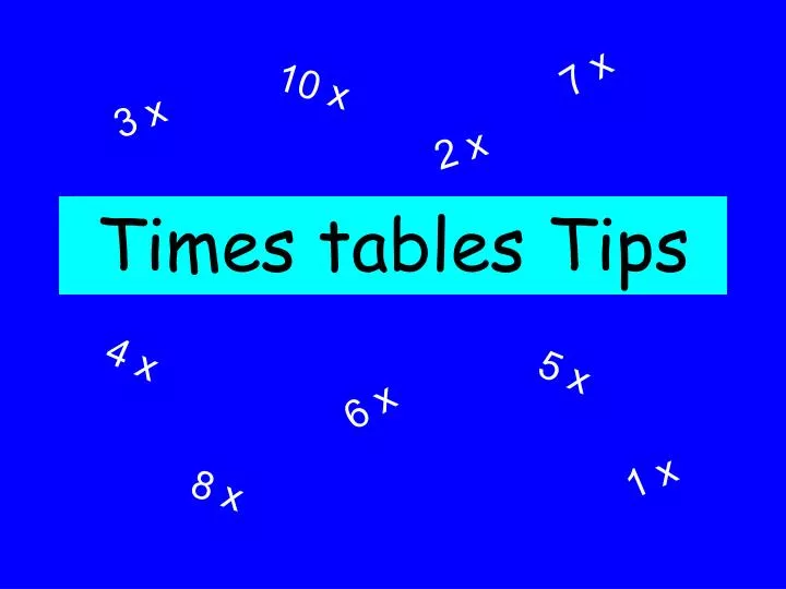 times tables tips