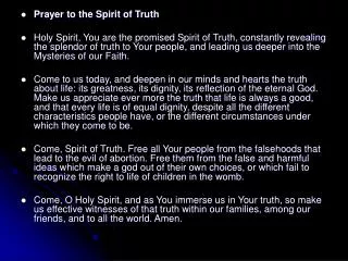 Prayer to the Spirit of Truth