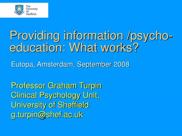 providing information psycho education what works