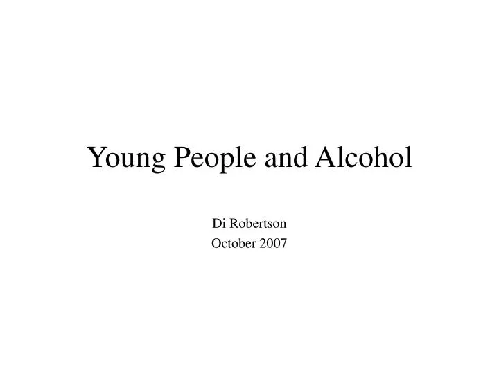 young people and alcohol