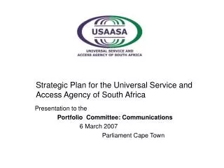 Strategic Plan for the Universal Service and Access Agency of South Africa