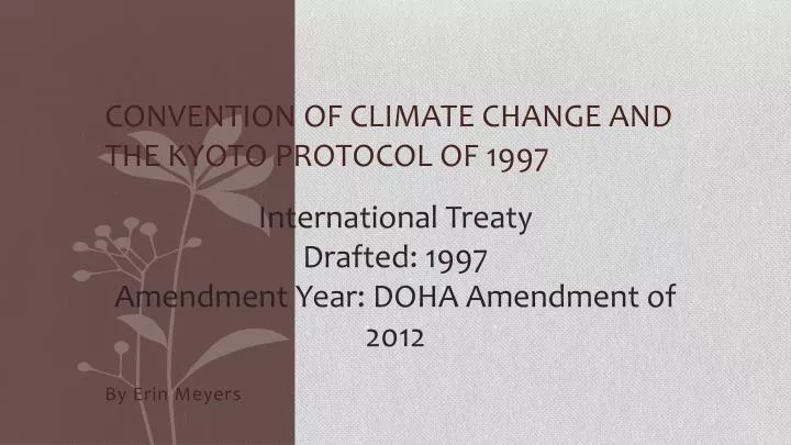 convention of climate change and the kyoto protocol of 1997