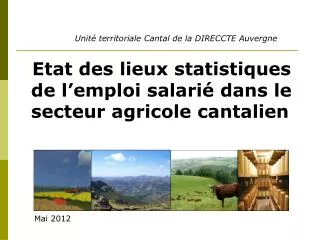 Etat des lieux statistiques de l’emploi salarié dans le secteur agricole cantalien