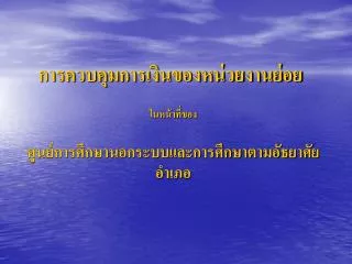 การควบคุมการเงินของหน่วยงานย่อย