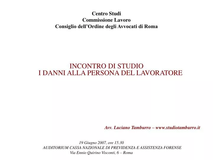 centro studi commissione lavoro consiglio dell ordine degli avvocati di roma