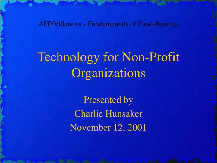technology for non profit organizations