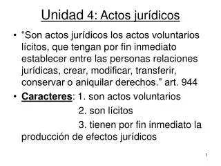 Unidad 4: Actos jurídicos