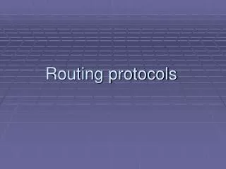 Routing protocols