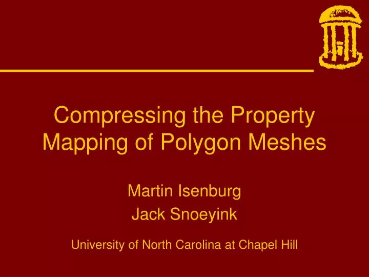 compressing the property mapping of polygon meshes