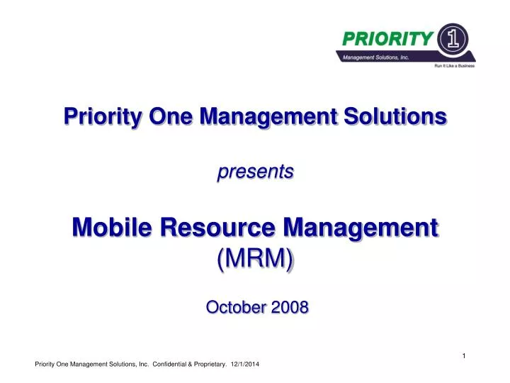 priority one management solutions presents mobile resource management mrm
