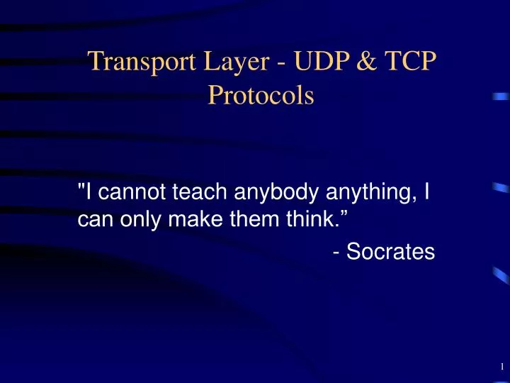 transport layer udp tcp protocols