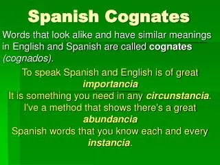 Spanish Cognates