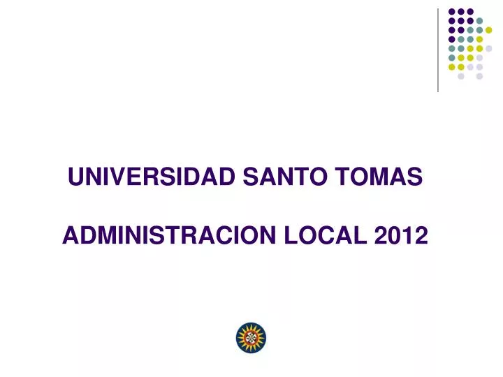 universidad santo tomas administracion local 2012