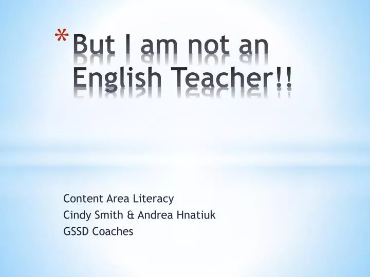but i am not an english teacher
