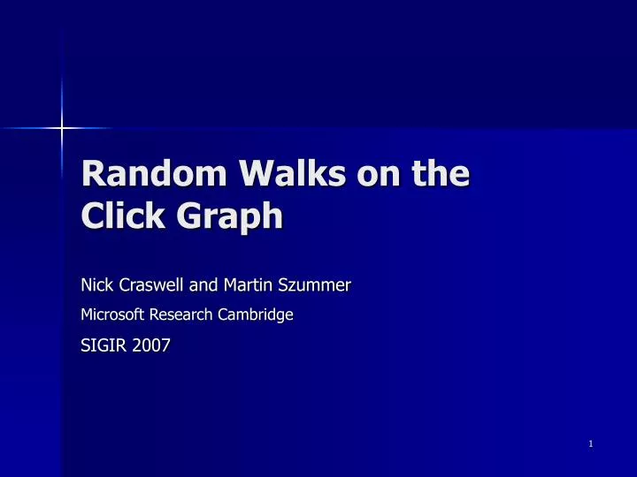 random walks on the click graph